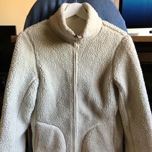 Fuzzy cream winter jacket